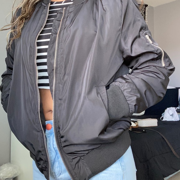 Black Bomber Jacket - Picture 3 of 3